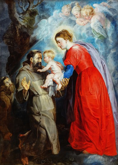 Saint Francis Receiving the Child Jesus from the Virgin by Peter Paul Rubens